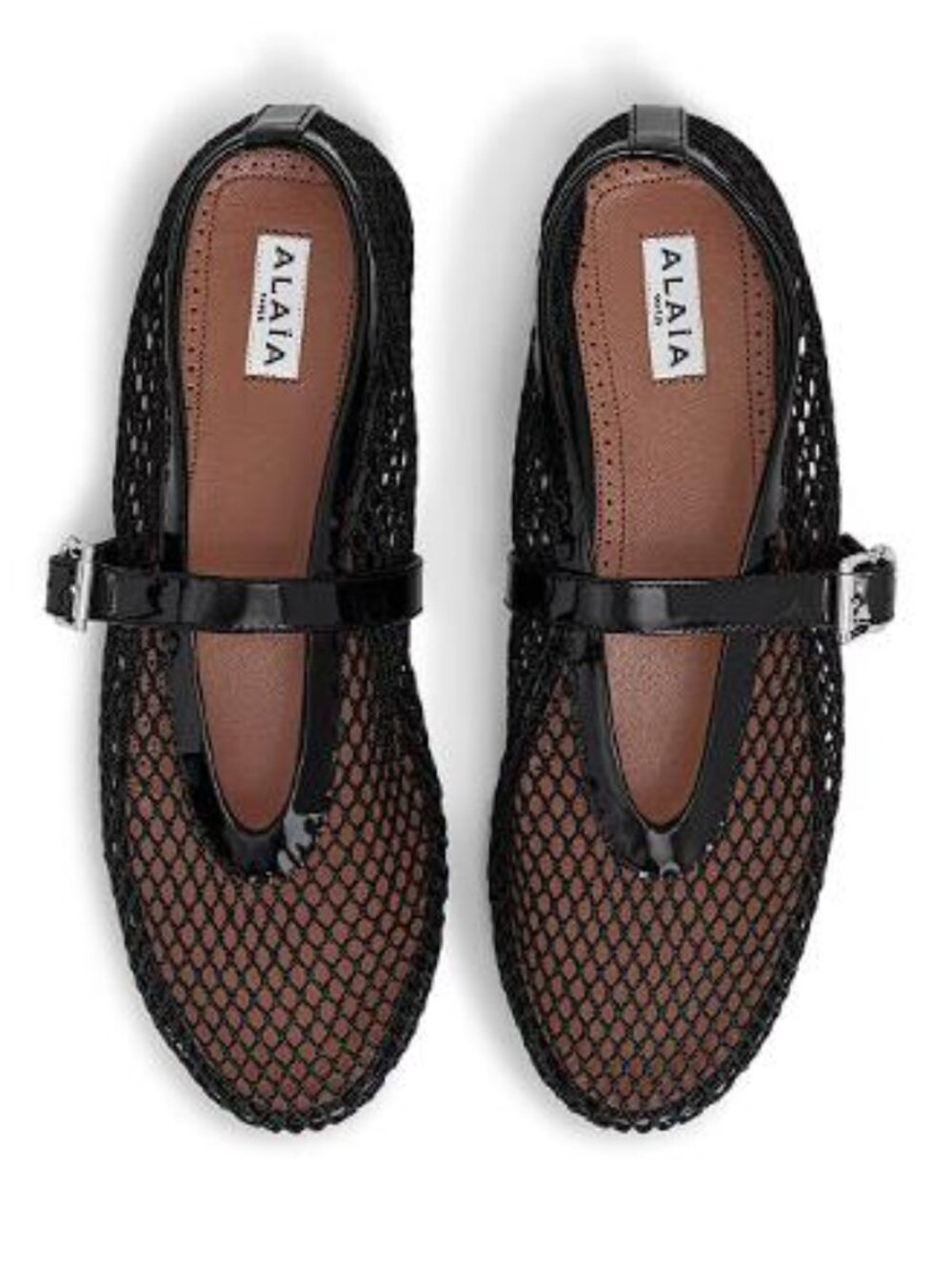 ALAIA Women's Ballet Flats In Fishnet Size 8.5 In Black